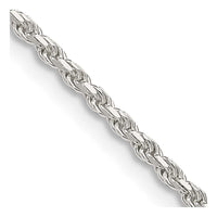 Sterling Silver 1.85mm Diamond-cut Rope Chain Necklace