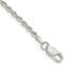 Sterling Silver 2.25mm Diamond-cut Rope Chain Anklet