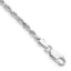 Sterling Silver Rhodium-plated 2.5mm Diamond-cut Rope Chain Bracelet