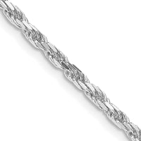 Sterling Silver Rhodium-plated 2.5mm Diamond-cut Rope Chain Necklace