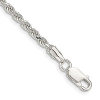 Sterling Silver 2.75mm Diamond-cut Rope Chain