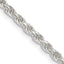 Sterling Silver 2.75mm Diamond-cut Rope Chain Necklace w/4in ext.