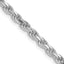 Sterling Silver Rhodium-plated 3.5mm Diamond-cut Rope Chain Necklace