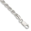 Sterling Silver 4.75mm Diamond-cut Rope Chain Bracelet