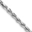 Sterling Silver Rhodium-plated 4.75mm Diamond-cut Rope Chain Necklace