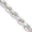 Sterling Silver 7mm Diamond-cut Rope Chain Necklace