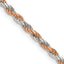 Sterling Silver And Rose Vermeil Diamond-cut Rope Chain Necklace