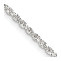 Sterling Silver 1.8mm Solid Rope Chain Necklace