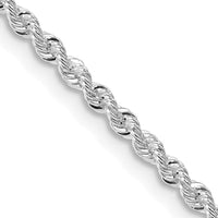 Sterling Silver Rhodium-plated Solid Rope Chain