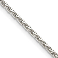 Sterling Silver 2mm Diamond-cut Spiga Chain Necklace w/2in ext.