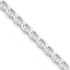 Sterling Silver Rhodium-plated 4.65mm Flat Cuban Anchor Chain Necklace