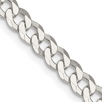 Sterling Silver 5mm Beveled Curb Chain Necklace