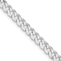 Sterling Silver Rhodium-plated 5mm Beveled Curb Chain Necklace