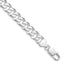 Sterling Silver Rhodium-plated 8.5mm Beveled Curb Chain Bracelet