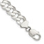 Sterling Silver 12.3mm Beveled Curb Chain Bracelet