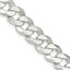 Sterling Silver 12.3mm Beveled Curb Chain Necklace