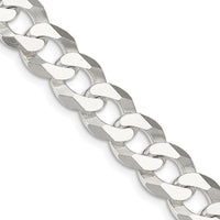 Sterling Silver 13mm Beveled Curb Chain Necklace