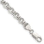 Sterling Silver 6.5mm Semi-solid Rolo Chain Bracelet