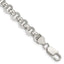 Sterling Silver 7.75mm Semi-solid Rolo Chain Bracelet