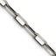 Sterling Silver Antiqued 4.8mm Elongated Open Link Chain Necklace