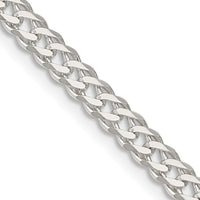 Sterling Silver 4.25mm 6 Side D/C Flat Double Curb Chain Necklace