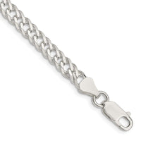 Sterling Silver 5.25mm 6 Side D/C Flat Double Curb Chain Bracelet