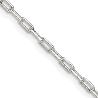 Sterling Silver 2mm Elongated Open Link Chain Necklace