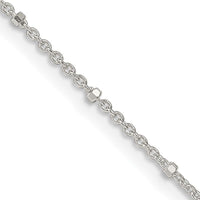 Sterling Silver 1.25mm Rolo with Beads Chain Necklace