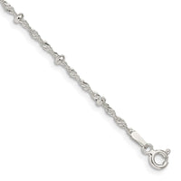 Sterling Silver 2.5mm Singapore w/ Beads Chain