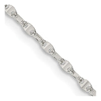 Sterling Silver 1.75mm Fancy Wave Flat Link Chain Necklace