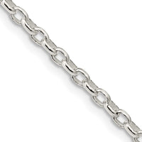 Sterling Silver 2.75mm Oval Fancy Rolo Chain Necklace