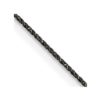 Sterling Silver Ruthenium-plated 0.75mm Twisted Tight Wheat Chain