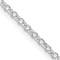 Sterling Silver Rhodium-plated 2mm Rolo Chain Necklace