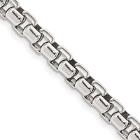 Sterling Silver Antiqued 5.2mm Round Box Chain Necklace