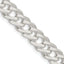 Sterling Silver 7.75mm 6 Side D/C Flat Double Curb Chain Necklace