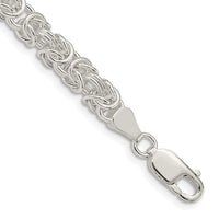 Sterling Silver 5.5mm Rounded Byzantine Chain Bracelet