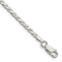 Sterling Silver 2.25mm Flat Rope Chain