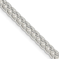 Sterling Silver 3mm Square Spiga Chain Necklace