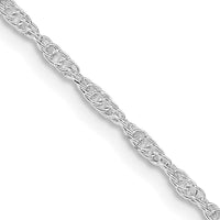 Sterling Silver Rhodium-plated 2mm Loose Rope Chain Necklace