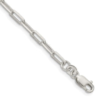 Sterling Silver 3.25mm Elongated Open Link Chain Bracelet