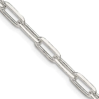 Sterling Silver 4.25mm Elongated Open Link Chain Necklace