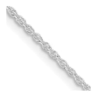 Sterling Silver Rhodium-plated 1.3mm Loose Rope Chain Necklace