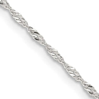 Sterling Silver 1.4mm Singapore Chain Necklace w/4in ext.