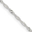 Sterling Silver 1.4mm Singapore Chain Necklace w/2in ext.