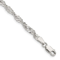 Sterling Silver 3.5mm Singapore Chain Bracelet