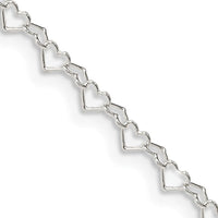 Sterling Silver 3.5mm Fancy Heart Link Chain - Larson Jewelers