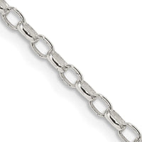 Sterling Silver 2.5mm Oval Fancy Rolo Chain Necklace