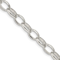 Sterling Silver 8mm Fancy Rolo Chain Necklace