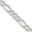 Sterling Silver 4.75mm Pav‚ Flat Figaro Chain Necklace