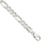 Sterling Silver 10.5mm Pav‚ Flat Figaro Chain